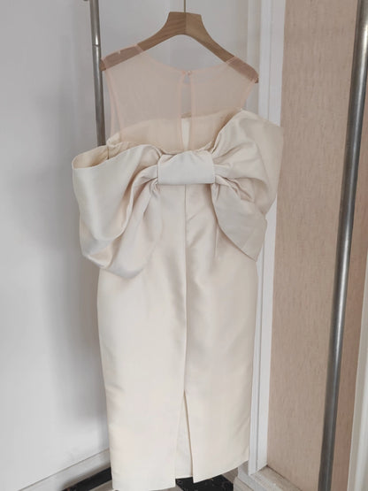 Cream Ribbon Dress