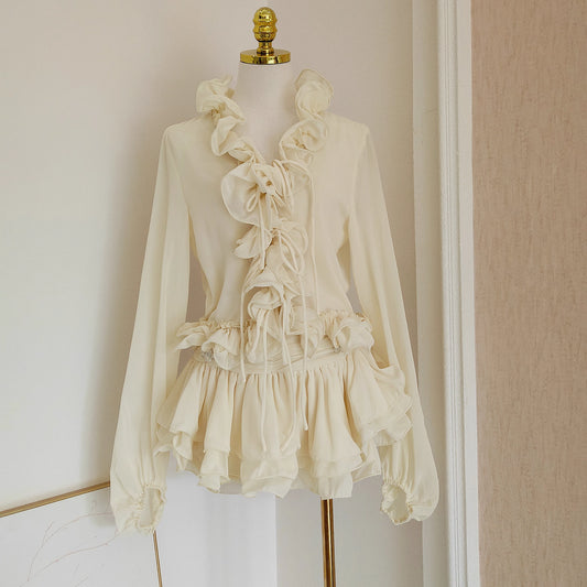Cream Ruffle Set