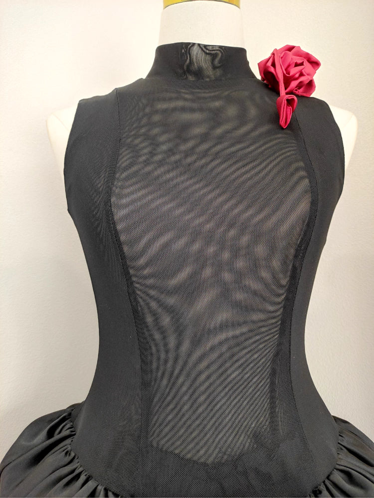Black with Red Flower Dress