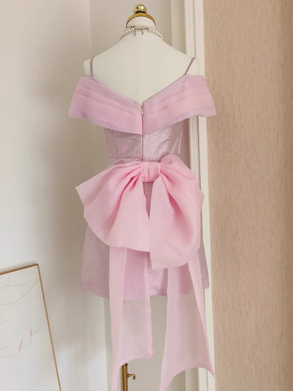 Pink Off Shoulder Dress