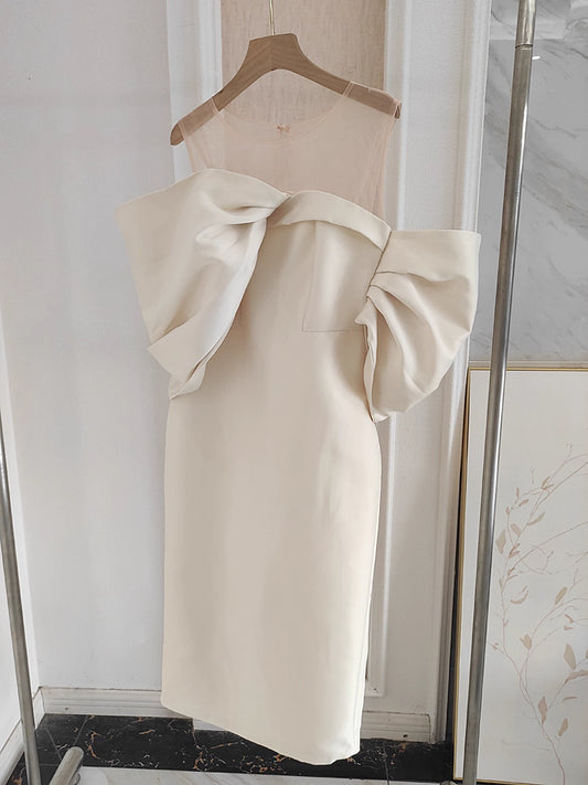 Cream Ribbon Dress