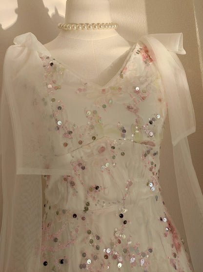 White Sequin Dress