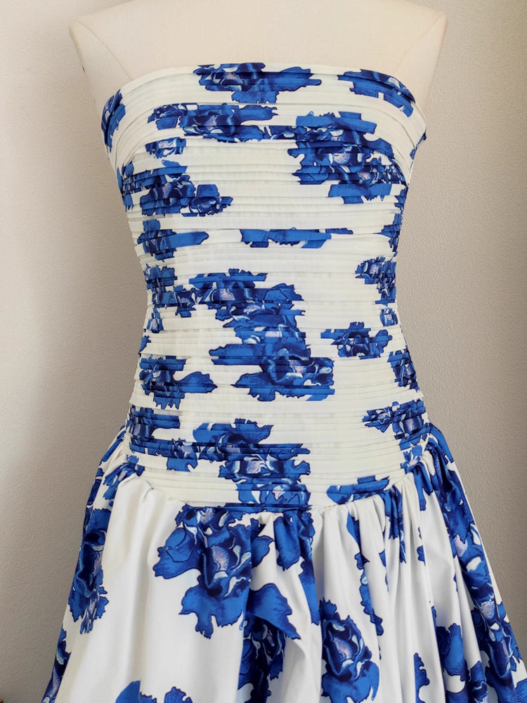 Blue Flower Long Dress