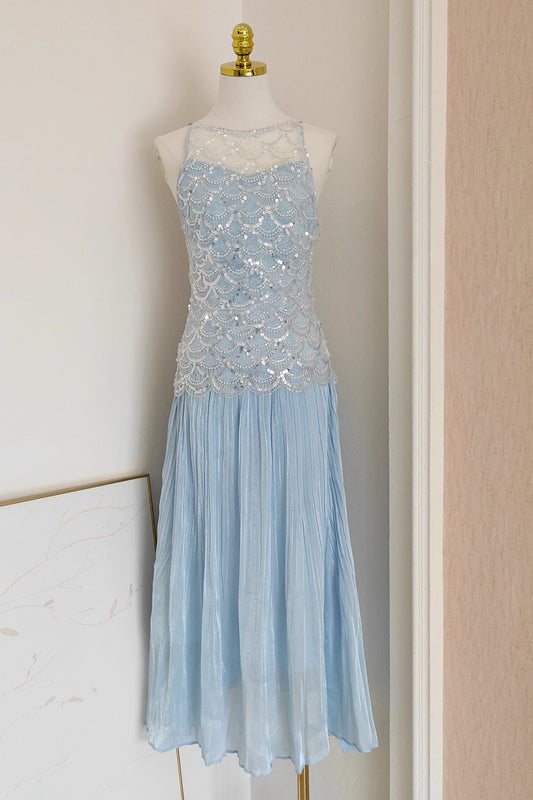 Light Blue Sequin Long Dress