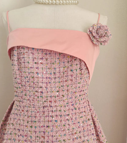 Pink Tweed Dress