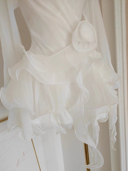 White Long Sleeve Dress