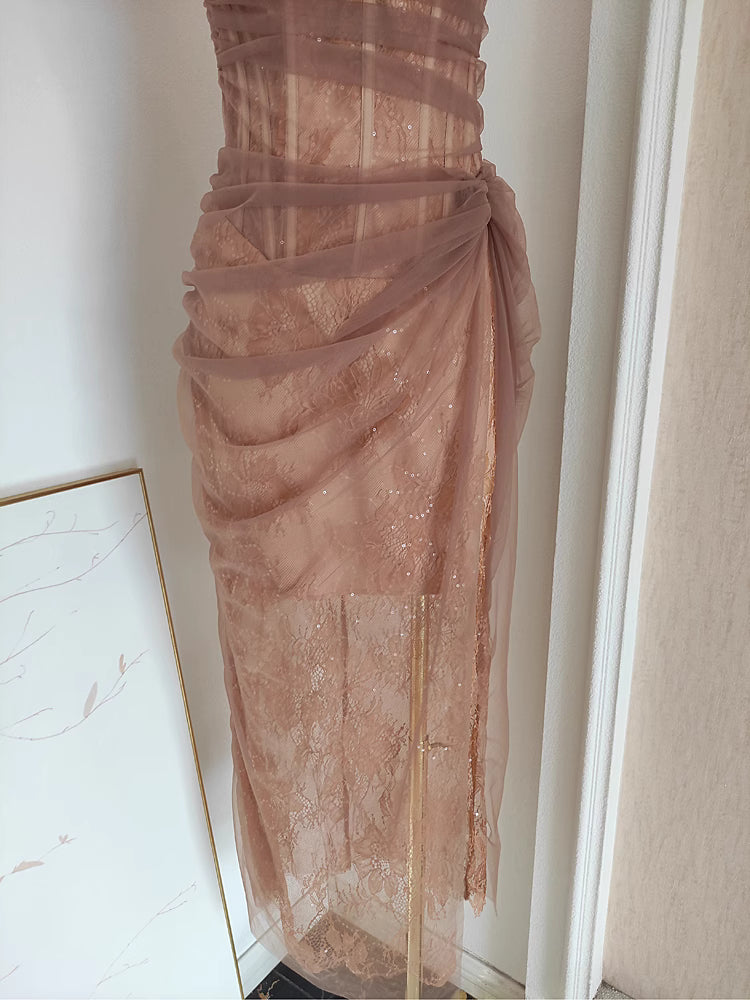 Brown Lace Dress