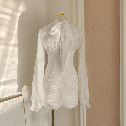 White Long Sleeve Dress