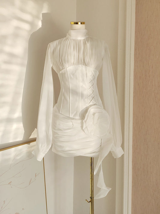 White Long Sleeve Dress