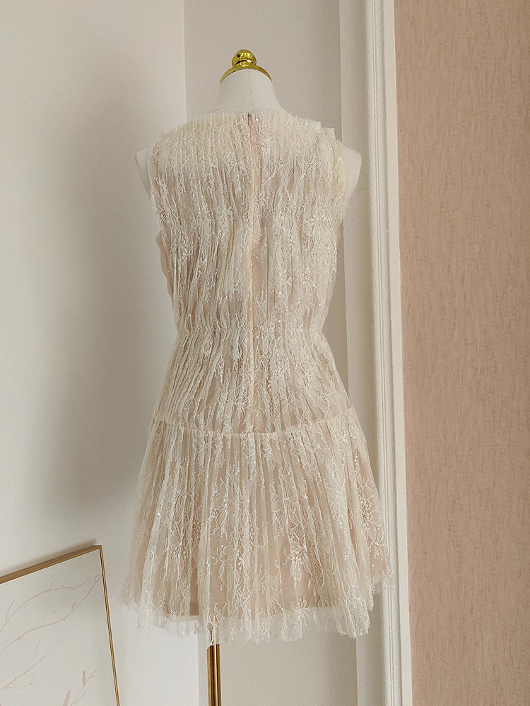 Beige Lace Dress