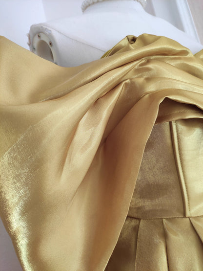 Gold Off Shoulder Dress
