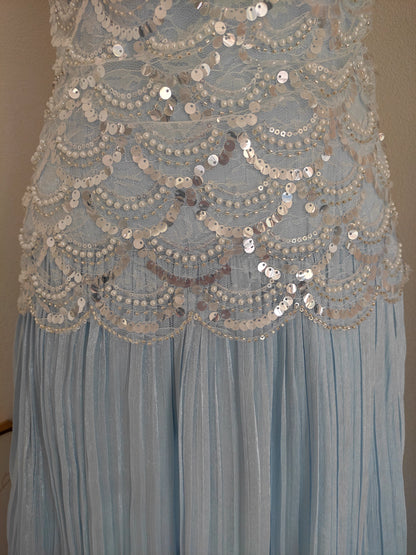 Light Blue Sequin Long Dress
