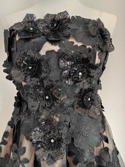 Black Lace Tube Dress