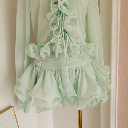Green Ruffle Set