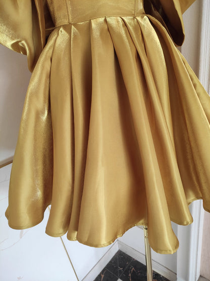 Gold Off Shoulder Dress