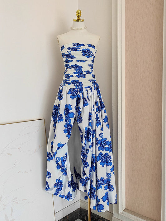 Blue Flower Long Dress