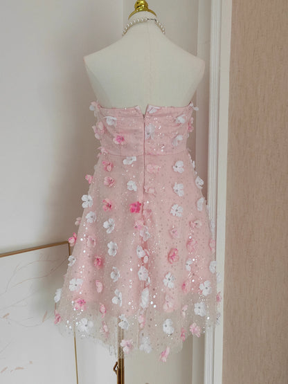 Pink Flower Tube Dress
