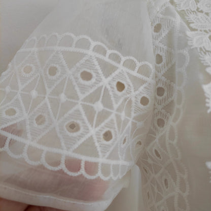 White Lace Collar Long Dress