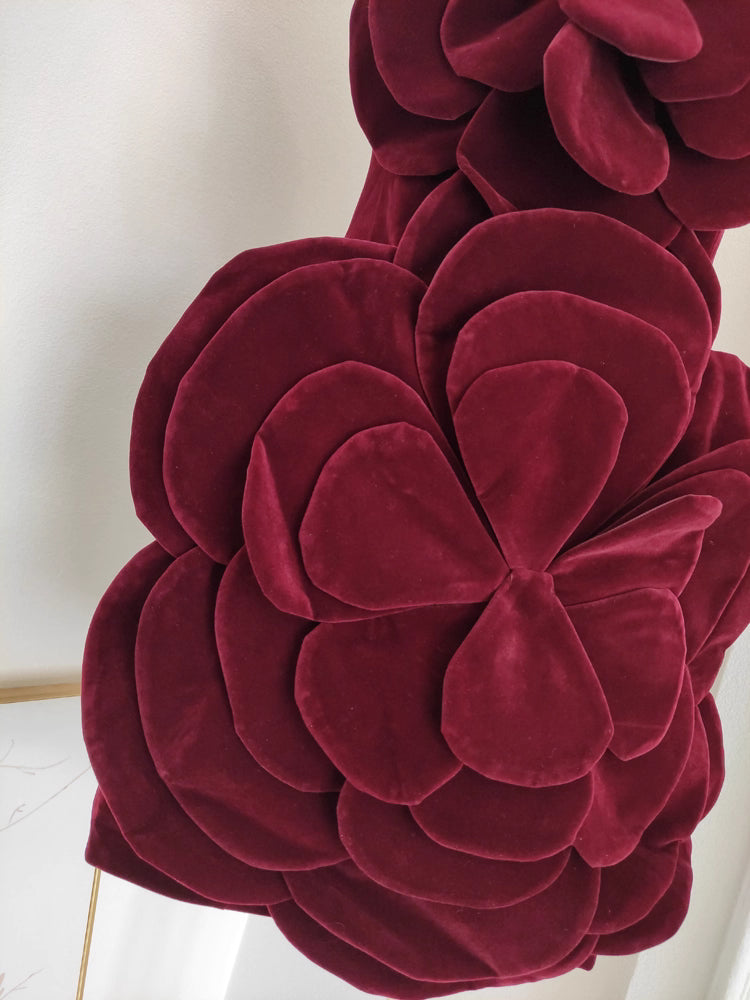 Red Velvet Flower Dress