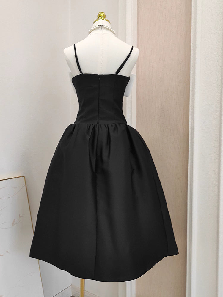 Black Dress with White Ribbon