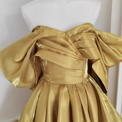 Gold Off Shoulder Dress