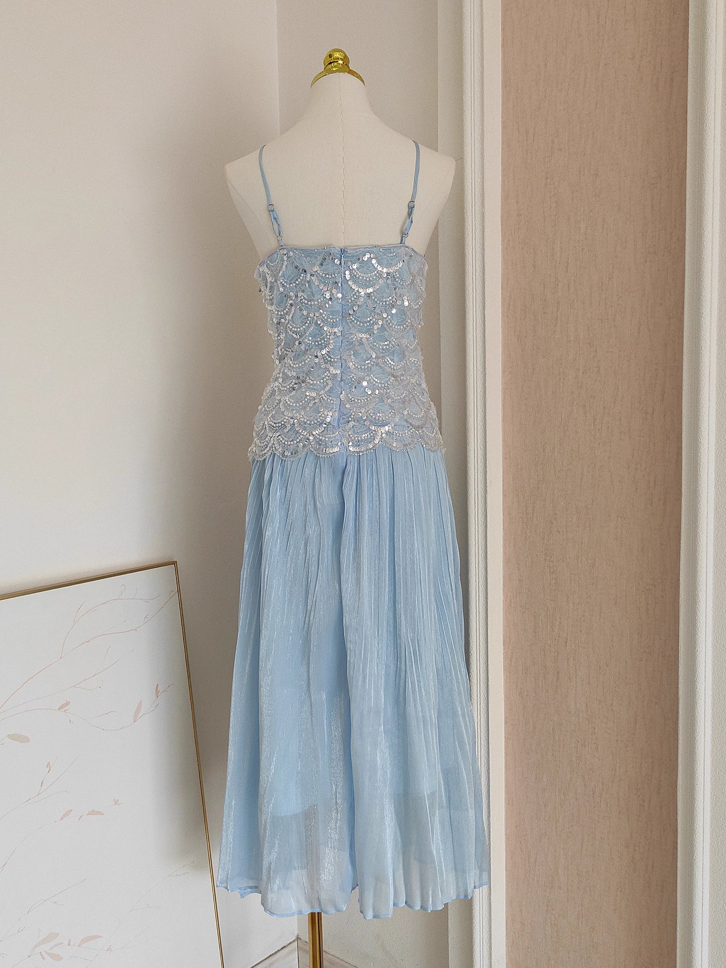 Light Blue Sequin Long Dress
