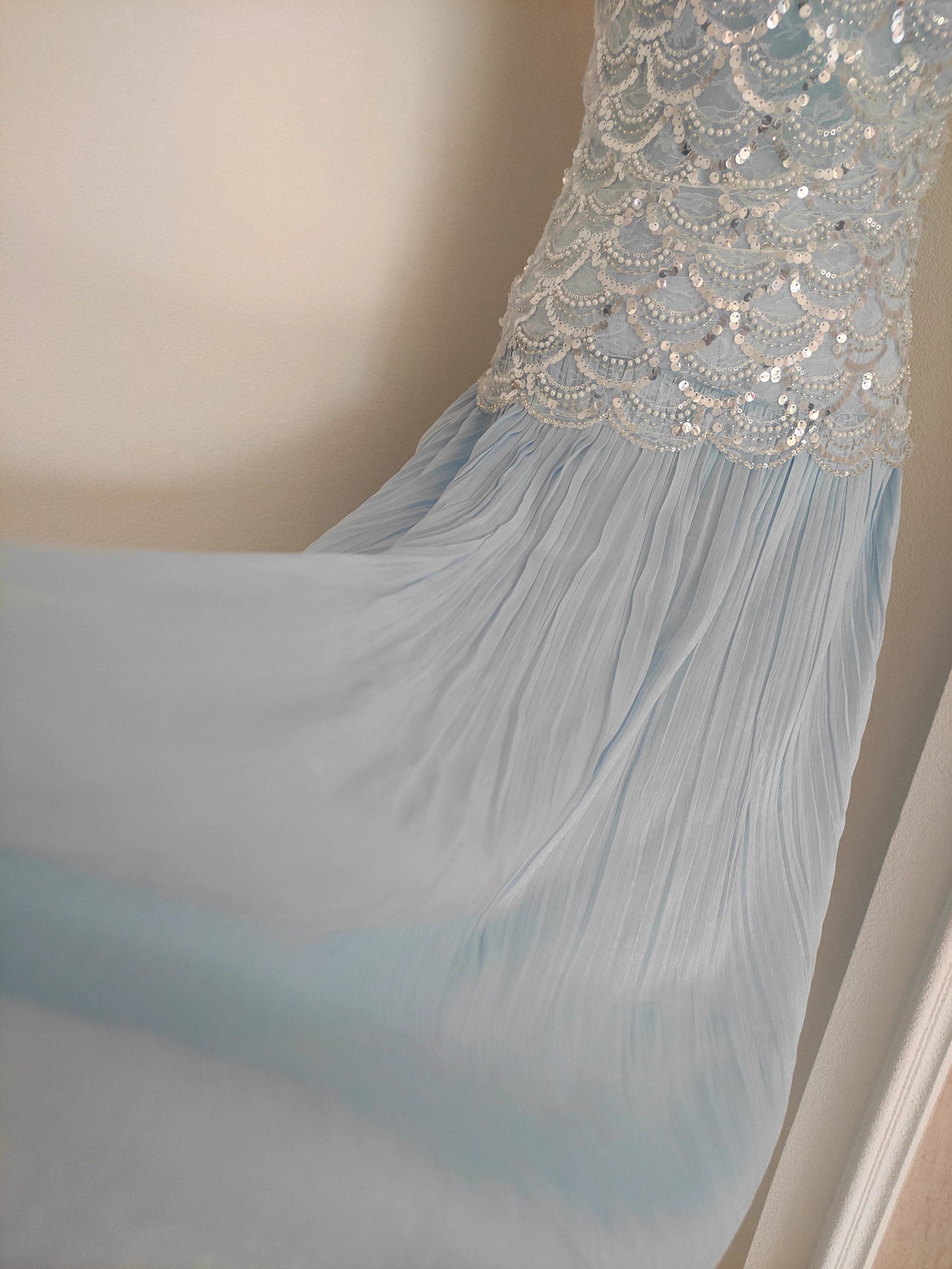 Light Blue Sequin Long Dress
