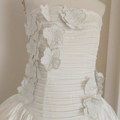 White Flower Tube Dress
