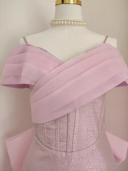Pink Off Shoulder Dress