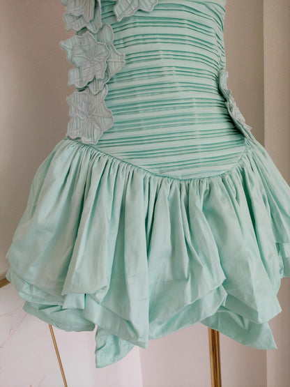 Turquoise Flower Tube Dress