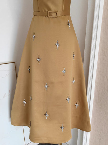 Brown Dress with Rhinestones