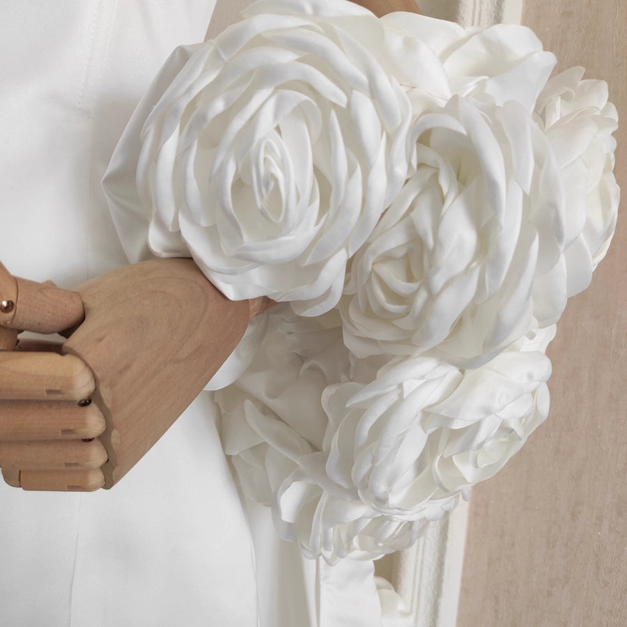 White Tube Dress with Floral Shawl