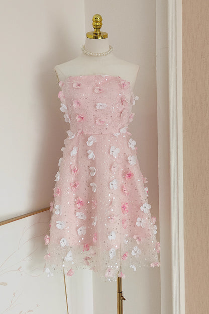 Pink Flower Tube Dress