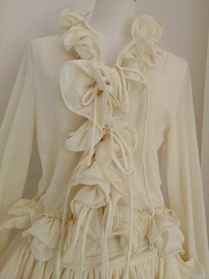 Cream Ruffle Set