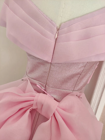 Pink Off Shoulder Dress