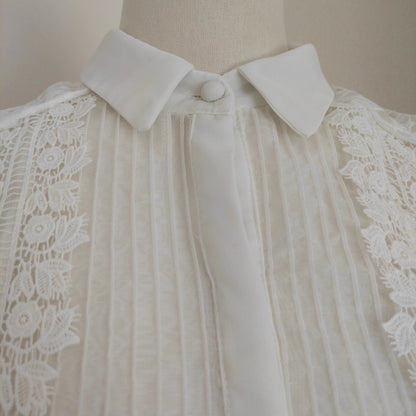 White Lace Collar Long Dress