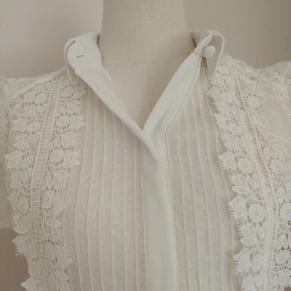 White Lace Collar Long Dress