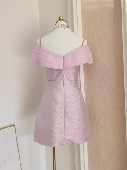 Pink Off Shoulder Dress