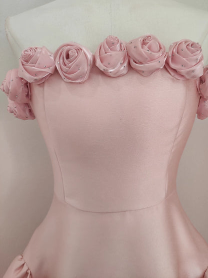 Pink Flower Tube Dress