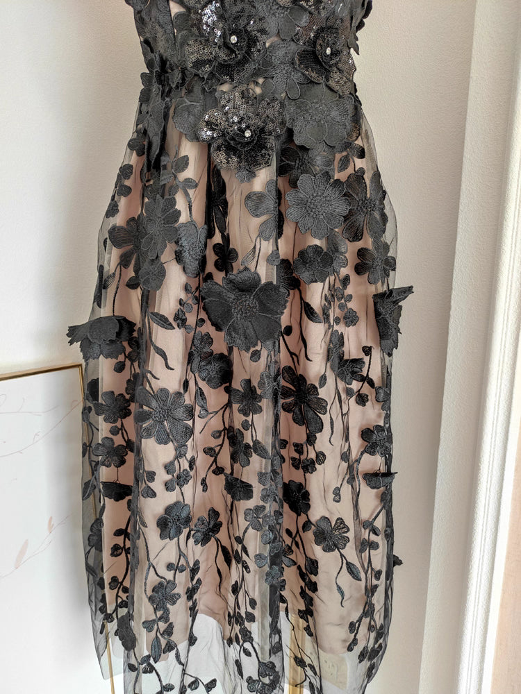 Black Lace Tube Dress