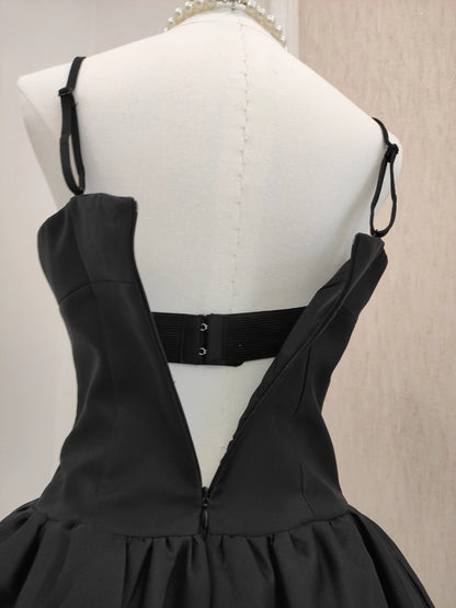 Black Dress with White Ribbon