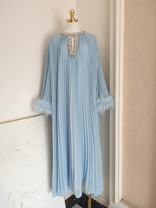 Blue Long Sleeve Dress