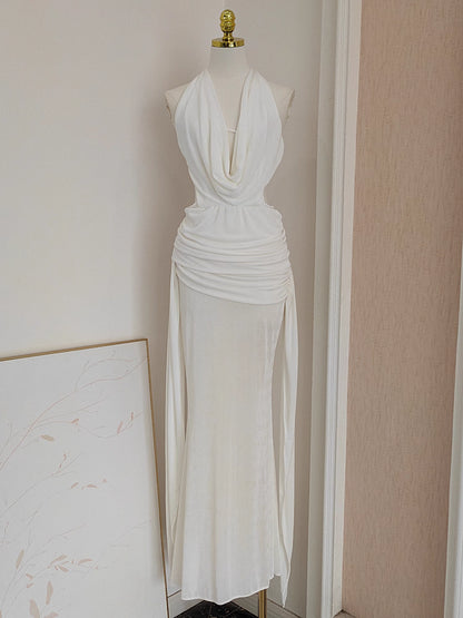 White Backless Dress