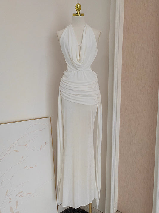 White Backless Dress
