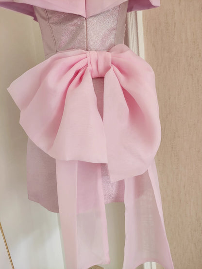 Pink Off Shoulder Dress