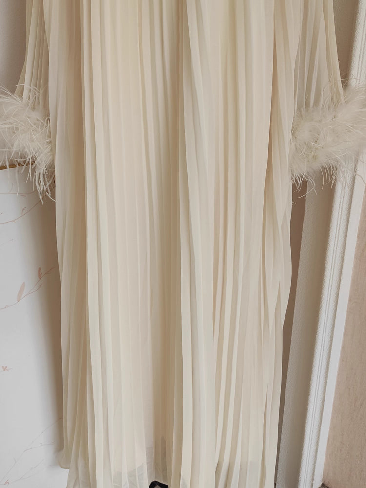 Beige Long Sleeve Dress