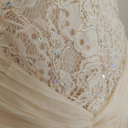 White Lace Ribbon Dress