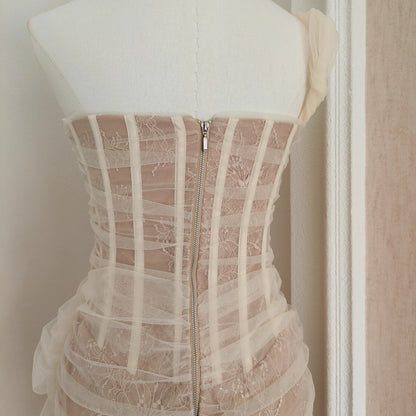 Beige Lace Long Dress