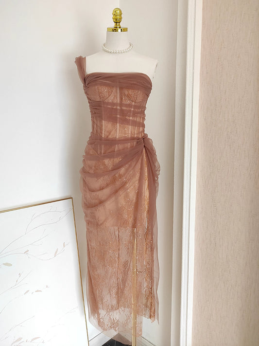 Brown Lace Dress