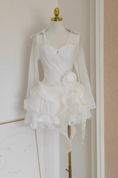 White Long Sleeve Dress